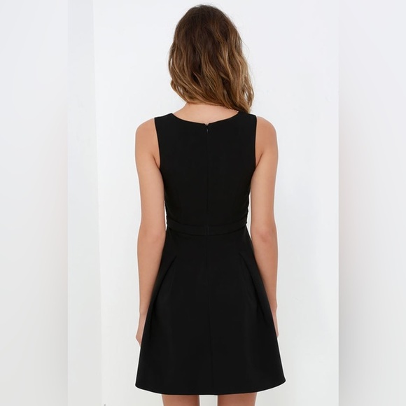 Lulus black mini bow belted detail princess dress FINAL CHANCE - Picture 2 of 6